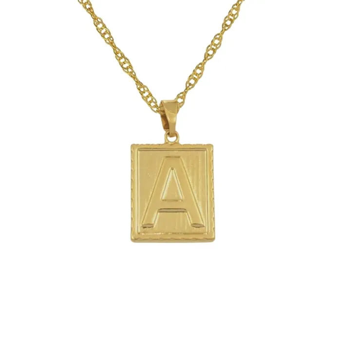 Noble Initial Tablet Necklace KHLOE JEWELS Necklaces