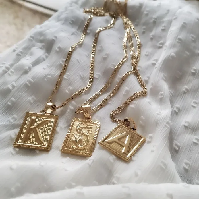 Noble Initial Tablet Necklace KHLOE JEWELS Necklaces