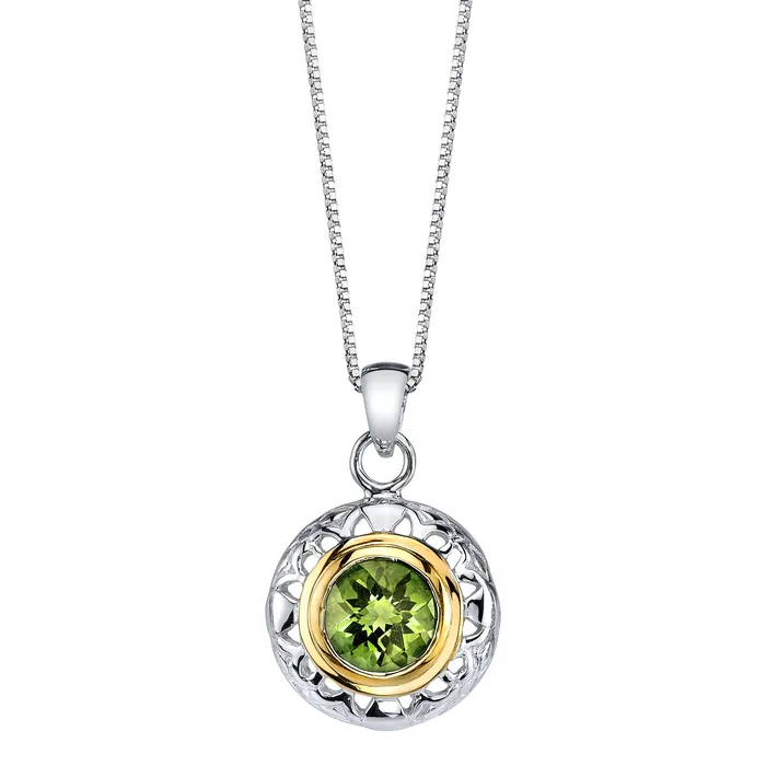 Round Silver and Vermeil Pendant Four Peaks Mining Co Necklaces