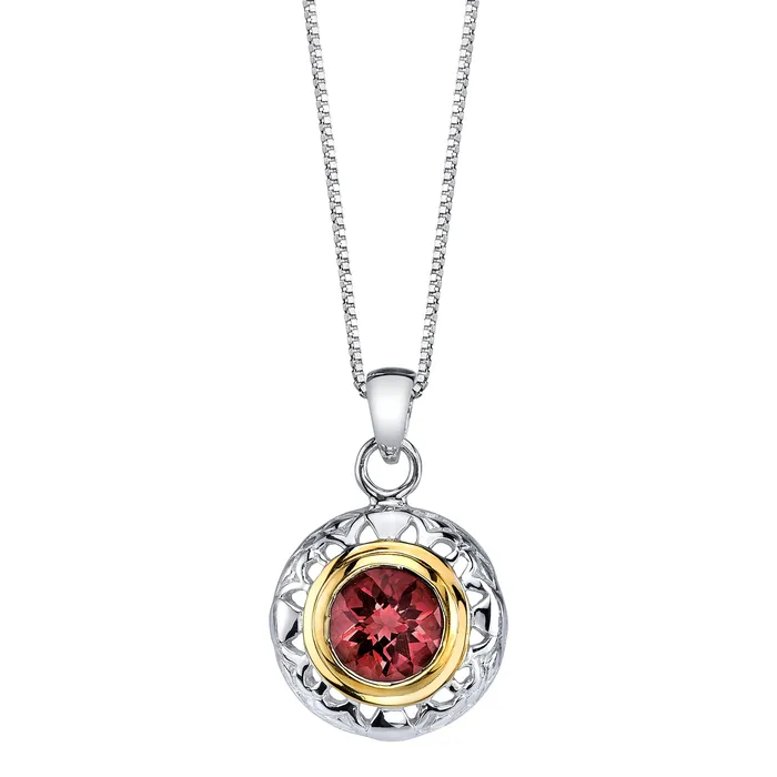 Round Silver and Vermeil Pendant Four Peaks Mining Co Necklaces Round Silver and Vermeil Pendant Four Peaks Mining Co Necklaces
