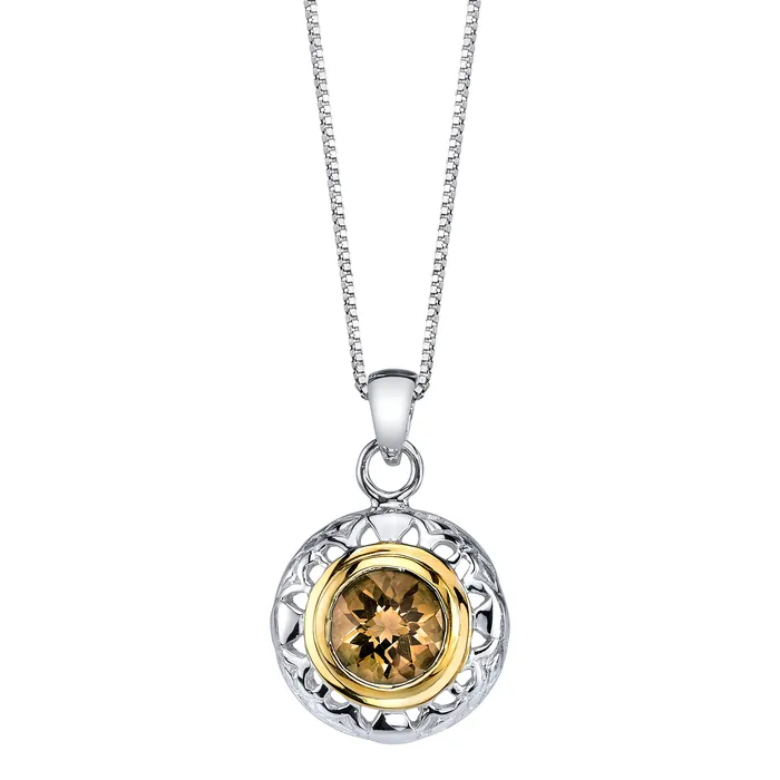 Round Silver and Vermeil Pendant Four Peaks Mining Co Necklaces Round Silver and Vermeil Pendant Four Peaks Mining Co Necklaces