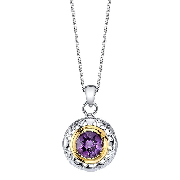 Round Silver and Vermeil Pendant Four Peaks Mining Co Necklaces Round Silver and Vermeil Pendant Four Peaks Mining Co Necklaces