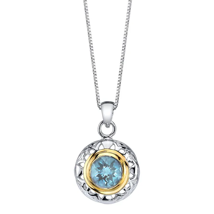 Round Silver and Vermeil Pendant Four Peaks Mining Co Necklaces Round Silver and Vermeil Pendant Four Peaks Mining Co Necklaces