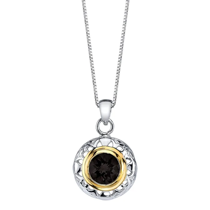 Round Silver and Vermeil Pendant Four Peaks Mining Co Necklaces Round Silver and Vermeil Pendant Four Peaks Mining Co Necklaces