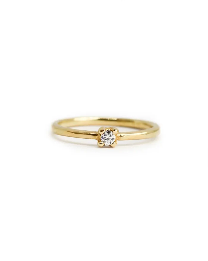 Solid Gold Moissanite Promise Ring Lacee Alexandra Jewelry Rings