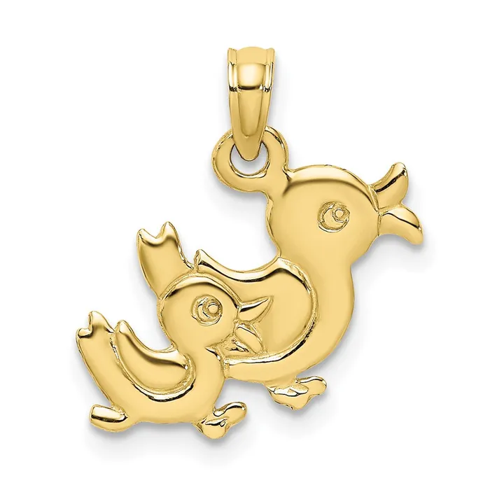 10K 3D Two Ducks CharmWBC10K6594 WB Choice Jewelry Charm Necklaces