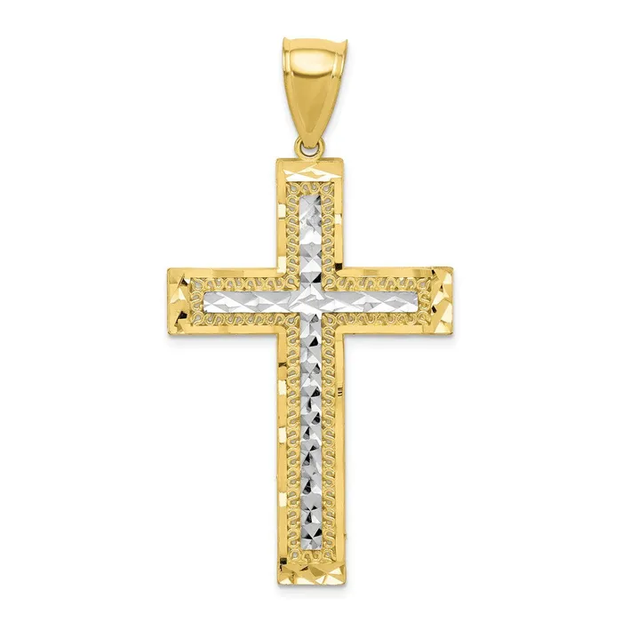 10K w Rhodium DiamondCut Cross PendantWBC10C1105 WB Choice Jewelry Necklaces 10K w Rhodium DiamondCut Cross PendantWBC10C1105 WB Choice Jewelry Necklaces