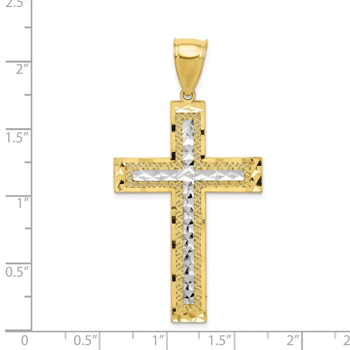 10K w Rhodium DiamondCut Cross PendantWBC10C1105 WB Choice Jewelry Necklaces 10K w Rhodium DiamondCut Cross PendantWBC10C1105 WB Choice Jewelry Necklaces