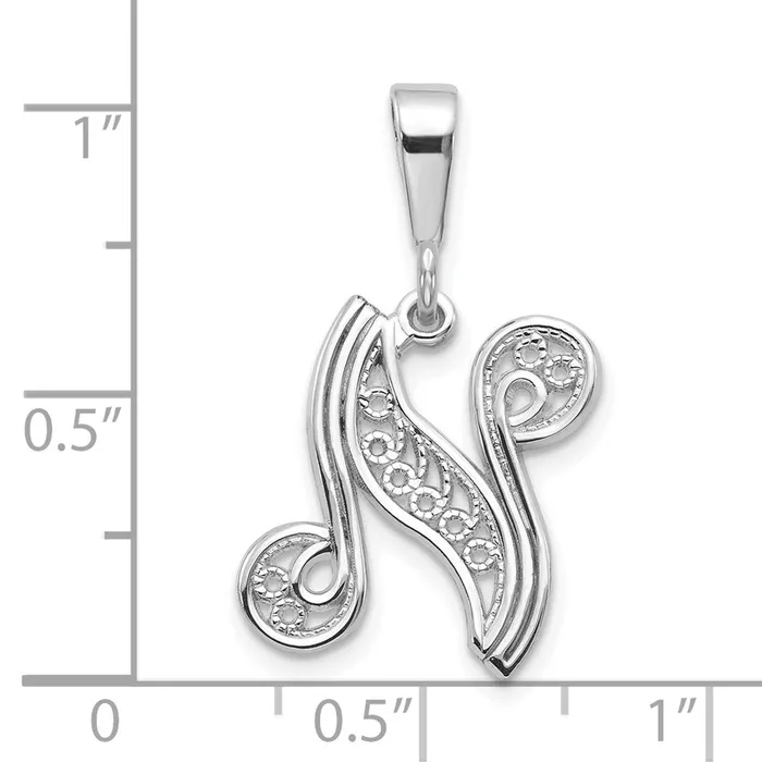 10KW Filigree Initial N PendantWBC10D1281N WB Choice Jewelry Necklaces 10KW Filigree Initial N PendantWBC10D1281N WB Choice Jewelry Necklaces