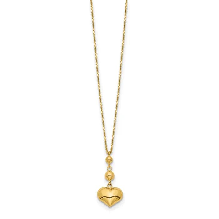 14k Heart with Bead w2 IN EXT NecklaceWBCSF287216 WB Choice Jewelry Necklaces 14k Heart with Bead w2 IN EXT NecklaceWBCSF287216 WB Choice Jewelry Necklaces
