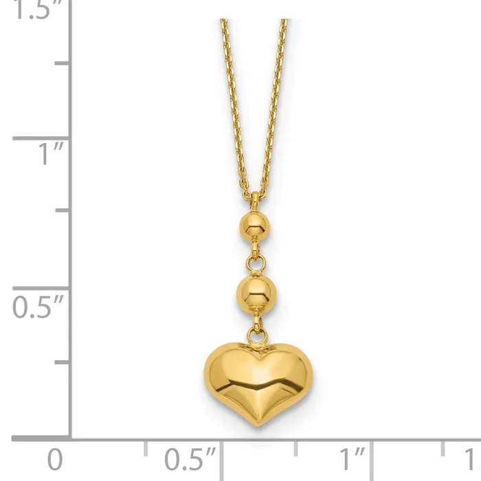 14k Heart with Bead w2 IN EXT NecklaceWBCSF287216 WB Choice Jewelry Necklaces 14k Heart with Bead w2 IN EXT NecklaceWBCSF287216 WB Choice Jewelry Necklaces