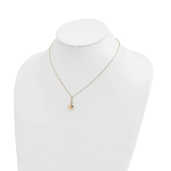 14k Heart with Bead w2 IN EXT NecklaceWBCSF287216 WB Choice Jewelry Necklaces 14k Heart with Bead w2 IN EXT NecklaceWBCSF287216 WB Choice Jewelry Necklaces