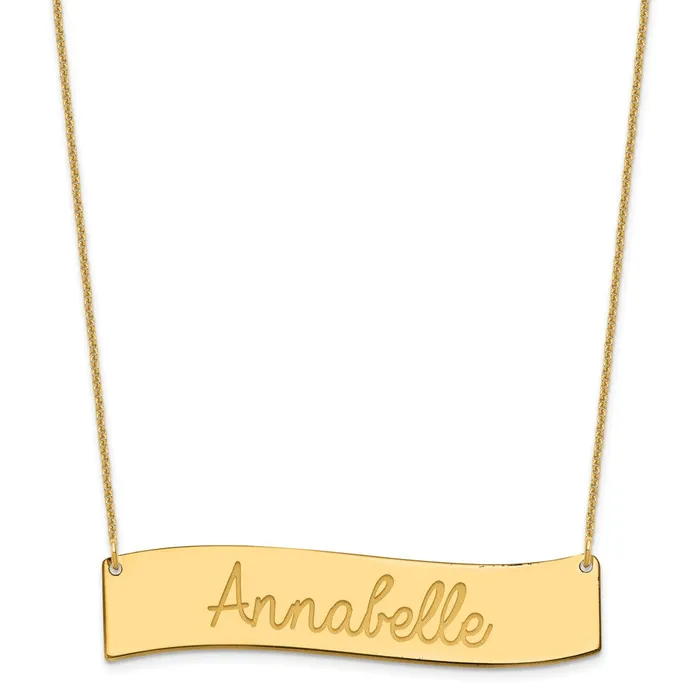 14K Large Polished Curved Bar NecklaceWBCXNA1253Y WB Choice Jewelry Necklaces 14K Large Polished Curved Bar NecklaceWBCXNA1253Y WB Choice Jewelry Necklaces