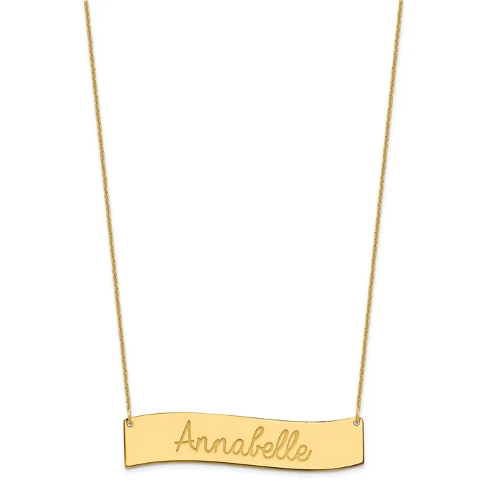 14K Large Polished Curved Bar NecklaceWBCXNA1253Y WB Choice Jewelry Necklaces 14K Large Polished Curved Bar NecklaceWBCXNA1253Y WB Choice Jewelry Necklaces