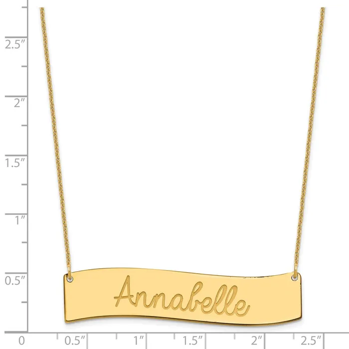 14K Large Polished Curved Bar NecklaceWBCXNA1253Y WB Choice Jewelry Necklaces 14K Large Polished Curved Bar NecklaceWBCXNA1253Y WB Choice Jewelry Necklaces