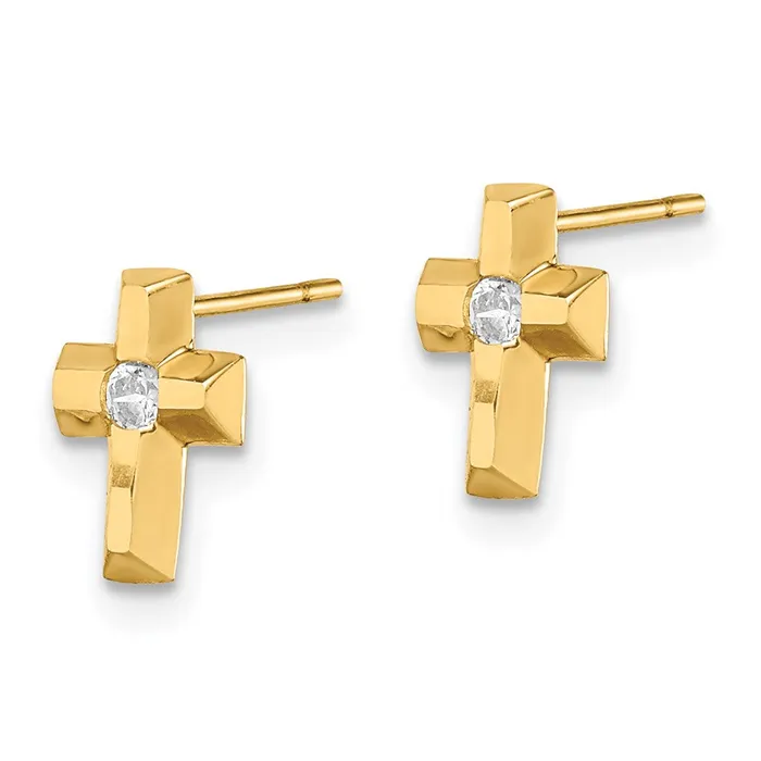 14k Madi K CZ Cross Post EarringsWBCGK981 WB Choice Jewelry Earrings