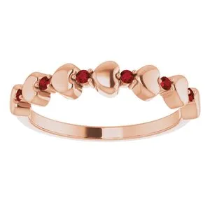 14K Rose Mozambique Garnet Stackable Heart Ring 71999617PSTWBC WB Choice Jewelry Rings 14K Rose Mozambique Garnet Stackable Heart Ring 71999617PSTWBC WB Choice Jewelry Rings