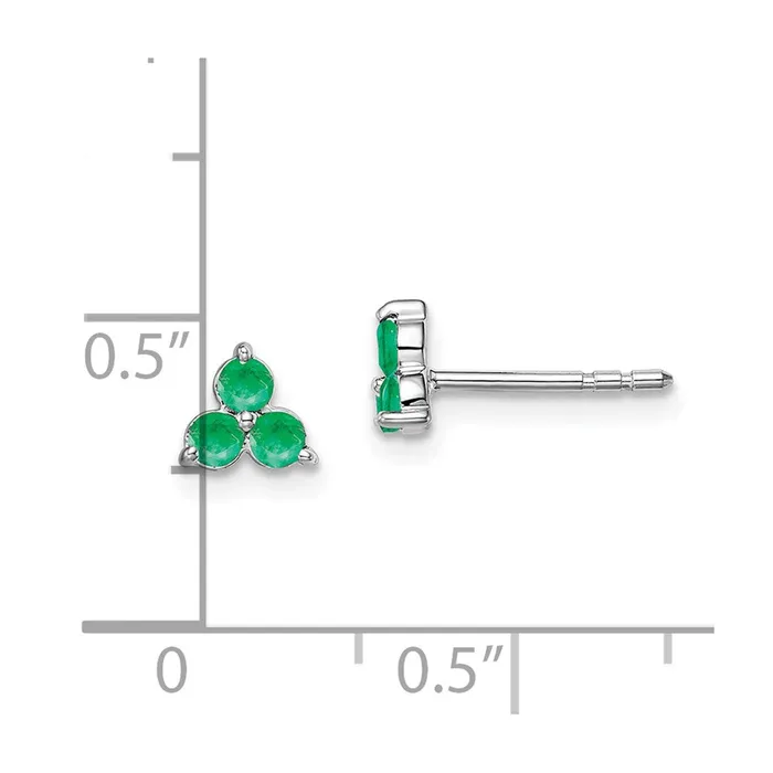 14k White Gold 3stone Created Emerald Triangle EarringsWBCEM7119EMW WB Choice Jewelry Earrings 14k White Gold 3stone Created Emerald Triangle EarringsWBCEM7119EMW WB Choice Jewelry Earrings
