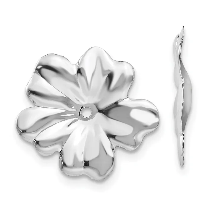 14k White Gold Floral Earring JacketsWBCH717J WB Choice Jewelry Earrings