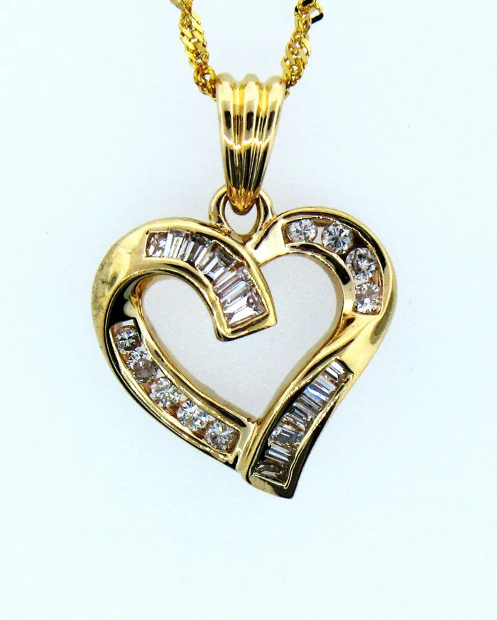 14KY 12TW DIA HEART PENDANT FULLERS PURCHASE FROM PUBLIC Necklaces