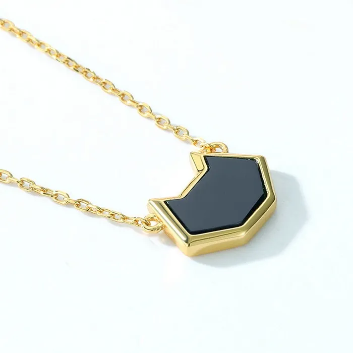 Cute cat natural black onyx pendant necklace solid 14k 18k yellow gold vintage unique Personalized owl pendant for daughter PENFINE Necklaces Cute cat natural black onyx pendant necklace solid 14k 18k yellow gold vintage unique Personalized owl pendant for daughter PENFINE Necklaces
