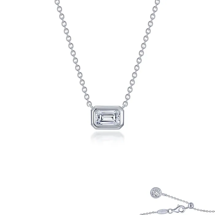 EastWest BezelSet EmeraldCut Solitaire Choker Necklace Lafonn Necklaces