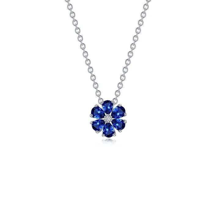 Lafonn Necklaces Fancy LabGrown Sapphire Flower Necklace