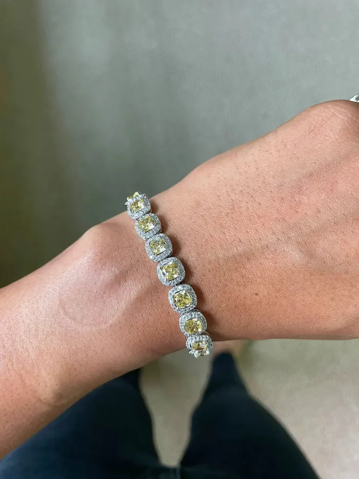 Maharani Citrine Square Drop Diamonte Statement Necklace Citrine Tennis Necklace Set PRERTO ECOMMERCE PRIVATE LIMITED Necklaces