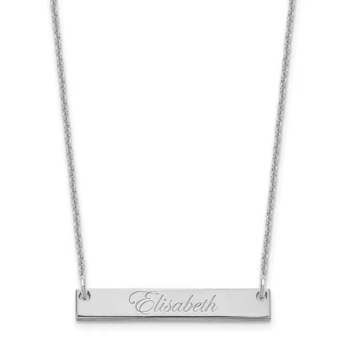 Necklaces 14K White Gold Small Polished Edwardian Script Bar NecklaceWBCXNA640W WB Choice Jewelry Necklaces 14K White Gold Small Polished Edwardian Script Bar NecklaceWBCXNA640W WB Choice Jewelry