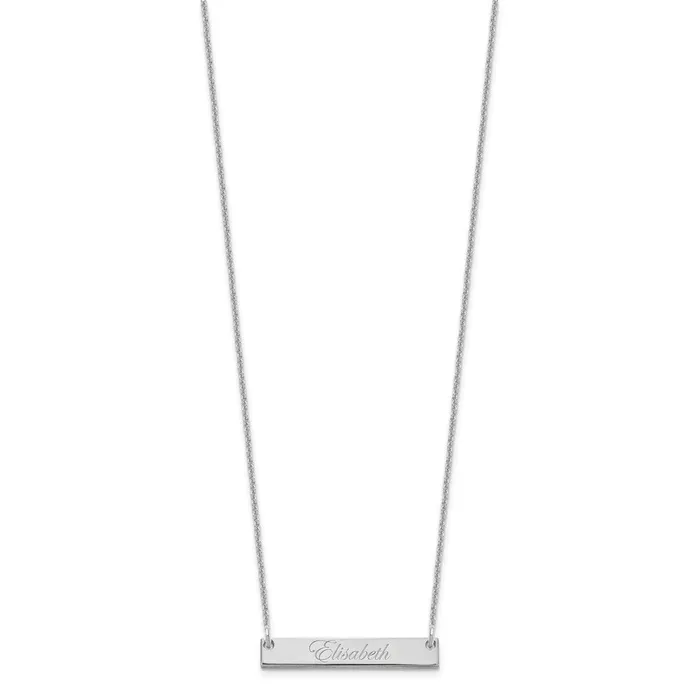 Necklaces 14K White Gold Small Polished Edwardian Script Bar NecklaceWBCXNA640W WB Choice Jewelry Necklaces 14K White Gold Small Polished Edwardian Script Bar NecklaceWBCXNA640W WB Choice Jewelry