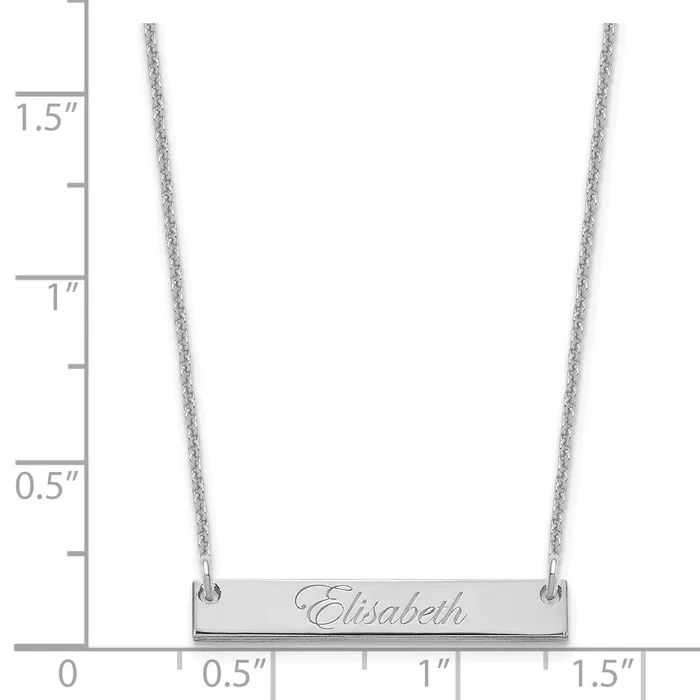 Necklaces 14K White Gold Small Polished Edwardian Script Bar NecklaceWBCXNA640W WB Choice Jewelry Necklaces 14K White Gold Small Polished Edwardian Script Bar NecklaceWBCXNA640W WB Choice Jewelry