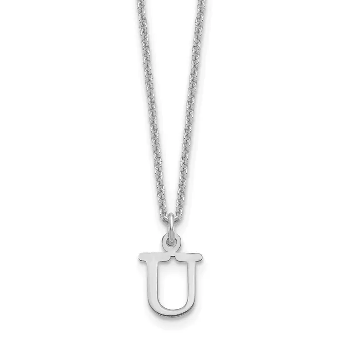 Necklaces 14KW Cutout Letter U Initial NecklaceWBCXNA727WU WB Choice Jewelry Necklaces 14KW Cutout Letter U Initial NecklaceWBCXNA727WU WB Choice Jewelry