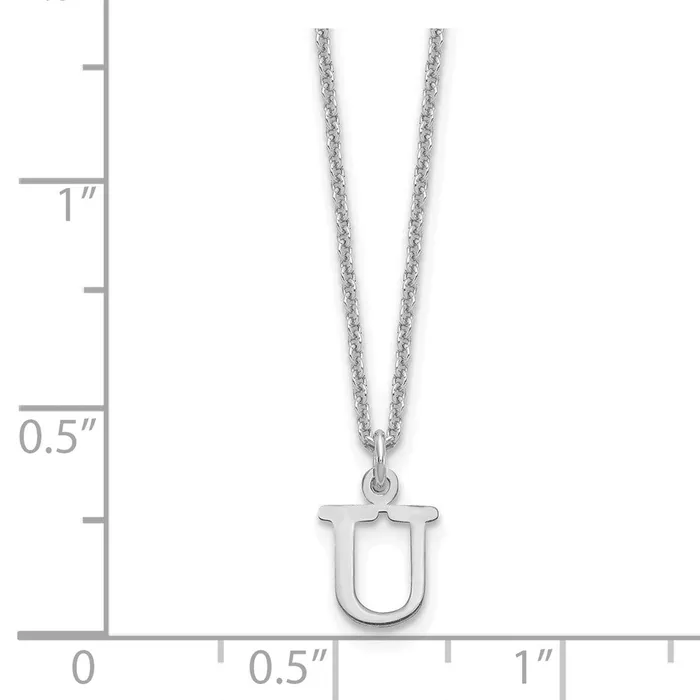 Necklaces 14KW Cutout Letter U Initial NecklaceWBCXNA727WU WB Choice Jewelry Necklaces 14KW Cutout Letter U Initial NecklaceWBCXNA727WU WB Choice Jewelry