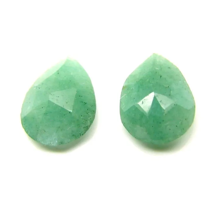 Necklaces 3Ct 2pc Pair of Pear Shape Natural Emerald Gemstones Karizma Jewels