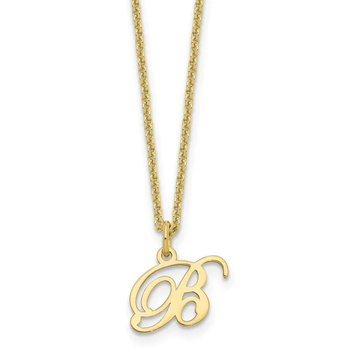 Necklaces WB Choice Jewelry 10ky Letter B Initial NecklaceWBC10XNA756YB