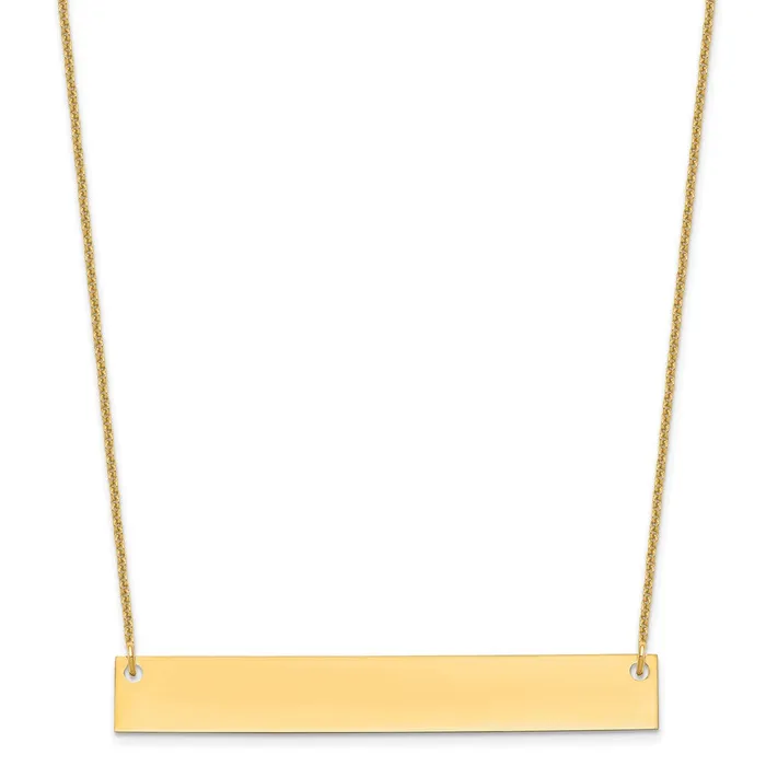 Necklaces WB Choice Jewelry 14K Large Polished Blank Bar NecklaceWBCXNA639Y Necklaces WB Choice Jewelry 14K Large Polished Blank Bar NecklaceWBCXNA639Y