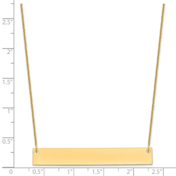 Necklaces WB Choice Jewelry 14K Large Polished Blank Bar NecklaceWBCXNA639Y Necklaces WB Choice Jewelry 14K Large Polished Blank Bar NecklaceWBCXNA639Y