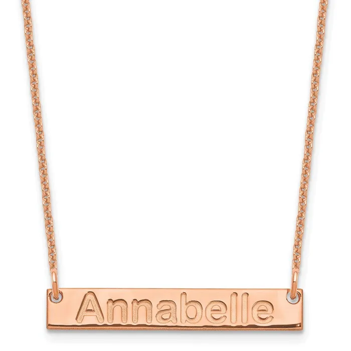 Necklaces WB Choice Jewelry 14K Rose Gold Small Polished Arial Rounded Bar NecklaceWBCXNA1231R Necklaces WB Choice Jewelry 14K Rose Gold Small Polished Arial Rounded Bar NecklaceWBCXNA1231R