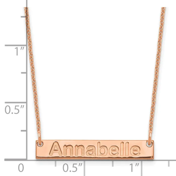 Necklaces WB Choice Jewelry 14K Rose Gold Small Polished Arial Rounded Bar NecklaceWBCXNA1231R Necklaces WB Choice Jewelry 14K Rose Gold Small Polished Arial Rounded Bar NecklaceWBCXNA1231R