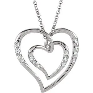 Necklaces WB Choice Jewelry 14K White 110 CTW Diamond Heart 18 Necklace63806301586PSTWBC Necklaces WB Choice Jewelry 14K White 110 CTW Diamond Heart 18 Necklace63806301586PSTWBC