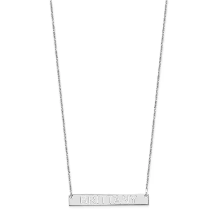 Necklaces WB Choice Jewelry 14K White Gold Medium Polished Capitalized Arial Rounded Bar NecklaceWBCXNA644W Necklaces WB Choice Jewelry 14K White Gold Medium Polished Capitalized Arial Rounded Bar NecklaceWBCXNA644W