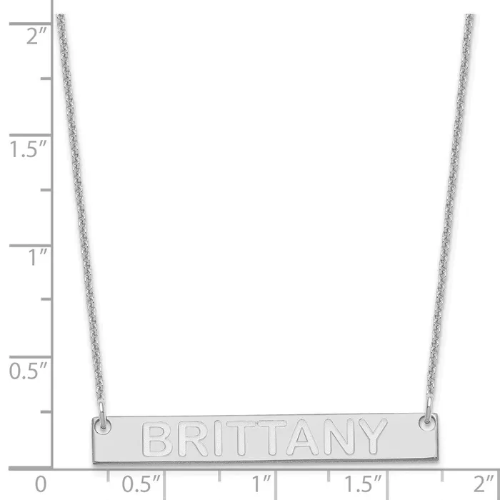 Necklaces WB Choice Jewelry 14K White Gold Medium Polished Capitalized Arial Rounded Bar NecklaceWBCXNA644W Necklaces WB Choice Jewelry 14K White Gold Medium Polished Capitalized Arial Rounded Bar NecklaceWBCXNA644W