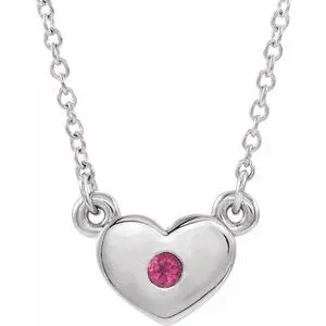 Necklaces WB Choice Jewelry 14K White Pink Tourmaline Heart 16 Necklace 8633560048PSTWBC Necklaces WB Choice Jewelry 14K White Pink Tourmaline Heart 16 Necklace 8633560048PSTWBC