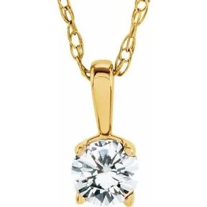 Necklaces WB Choice Jewelry 14K Yellow 110 CTW Diamond Youth Birthstone 14 Necklace2839370062PSTWBC Necklaces WB Choice Jewelry 14K Yellow 110 CTW Diamond Youth Birthstone 14 Necklace2839370062PSTWBC