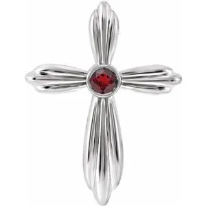 Necklaces WB Choice Jewelry Platinum Mozambique Garnet Cross Pendant R42369692PSTWBC Necklaces WB Choice Jewelry Platinum Mozambique Garnet Cross Pendant R42369692PSTWBC