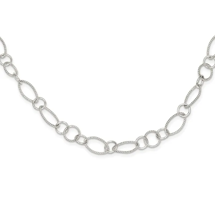 Necklaces WB Choice Jewelry Sterling Silver Fancy Link NecklaceWBCQH114918 Necklaces WB Choice Jewelry Sterling Silver Fancy Link NecklaceWBCQH114918