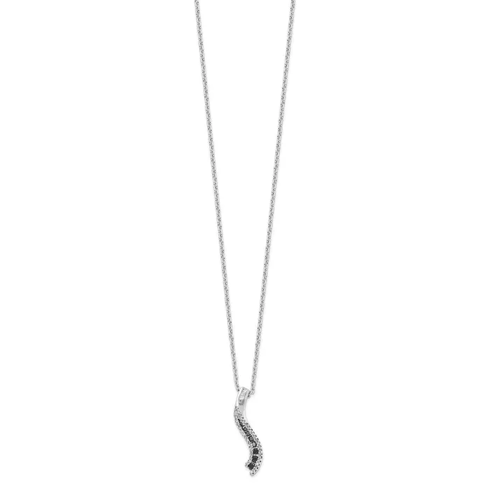 Necklaces WB Choice Jewelry Sterling Silver Rhod Plated Black and White Diamond Pendant NecklaceWBCQP2288 Necklaces WB Choice Jewelry Sterling Silver Rhod Plated Black and White Diamond Pendant NecklaceWBCQP2288
