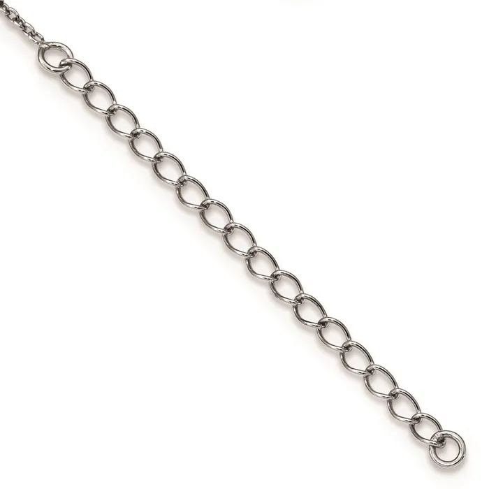 Necklaces WB Choice Jewelry Sterling Silver Rhod Plated Black and White Diamond Pendant NecklaceWBCQP2288 Necklaces WB Choice Jewelry Sterling Silver Rhod Plated Black and White Diamond Pendant NecklaceWBCQP2288