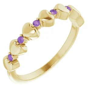 Rings 14K Yellow Amethyst Stackable Heart Ring 71999621PSTWBC WB Choice Jewelry Rings 14K Yellow Amethyst Stackable Heart Ring 71999621PSTWBC WB Choice Jewelry