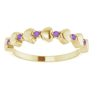 Rings 14K Yellow Amethyst Stackable Heart Ring 71999621PSTWBC WB Choice Jewelry Rings 14K Yellow Amethyst Stackable Heart Ring 71999621PSTWBC WB Choice Jewelry